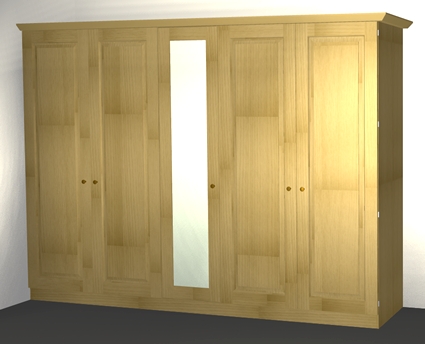 Standard hinged Wardrobe - with full centre mirror